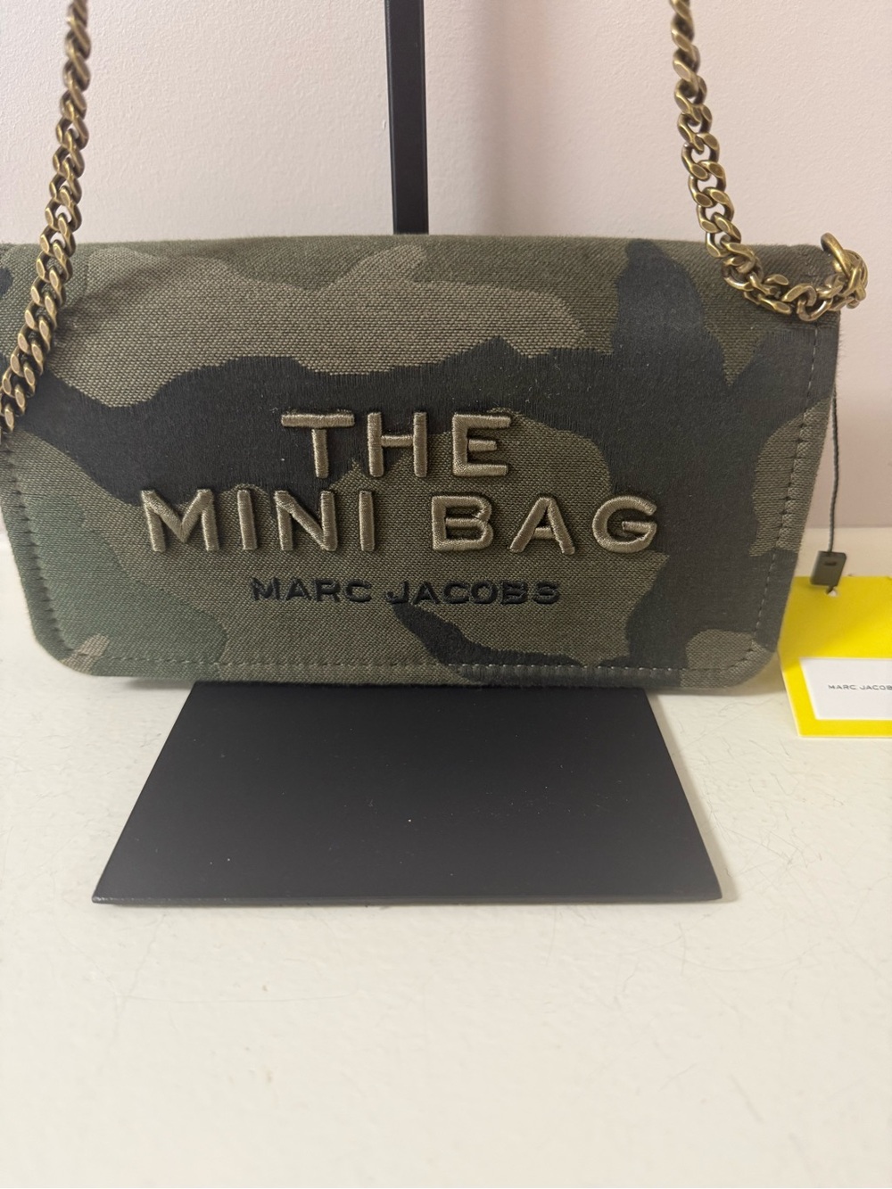 Marc Jacobs Mini Bag in Green Camo with Gold Chain